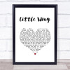 Jimi Hendrix Little Wing White Heart Song Lyric Print