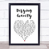 Jimmy Buffett Defying Gravity White Heart Song Lyric Print