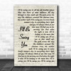 Jimmy Durante I'll Be Seeing You Vintage Script Song Lyric Print