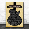 John Denver Like A Sad Song Black Guitar Song Lyric Print