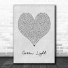 John Legend Green Light Grey Heart Song Lyric Print