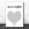 John Legend Green Light White Heart Song Lyric Print