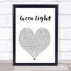 John Legend Green Light White Heart Song Lyric Print