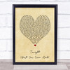 John Legend Tonight (Best You Ever Had) Vintage Heart Song Lyric Print