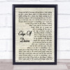 John Mayer Edge Of Desire Vintage Script Song Lyric Print