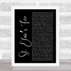 John Parr St. Elmos Fire Black Script Song Lyric Print