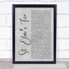 John Parr St. Elmos Fire Grey Rustic Script Song Lyric Print