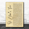 John Parr St. Elmos Fire Rustic Script Song Lyric Print