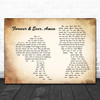 Randy Travis Forever & Ever, Amen Man Lady Couple Song Lyric Music Wall Art Print