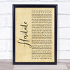 Jonas Brothers Hesitate Rustic Script Song Lyric Print