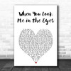 Jonas Brothers When You Look Me in the Eyes White Heart Song Lyric Print