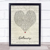 Jordan Davis Detours Script Heart Song Lyric Print