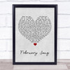 Josh Groban February Song Grey Heart Song Lyric Print