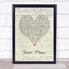 Josh Turner Your Man Script Heart Song Lyric Print