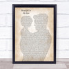 Joshua Kadison Beautiful In My Eyes Father & Child Song Lyric Print