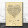 Justin Bieber Life Is Worth Living Vintage Heart Song Lyric Print