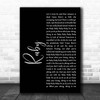 Kaiser Chiefs Ruby Black Script Song Lyric Print