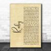 Kaiser Chiefs Ruby Rustic Script Song Lyric Print