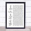 Kane Brown What's Mine Is Yours White Script Song Lyric Print