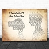 Stevie Wonder I Just Called To Say I Love You Man Lady Couple Song Lyric Music Wall Art Print