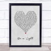 Keith Urban, Be a Light Grey Heart Song Lyric Print