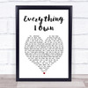 Ken Boothe Everything I Own White Heart Song Lyric Print