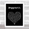 Ken Dodd Happiness Black Heart Song Lyric Print