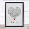 Ken Dodd Happiness Grey Heart Song Lyric Print