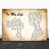 The Beatles In my life Man Lady Couple Song Lyric Music Wall Art Print