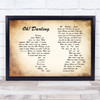 The Beatles Oh! Darling Man Lady Couple Song Lyric Music Wall Art Print