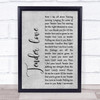 Kenny Thomas Tender love Grey Rustic Script Song Lyric Print