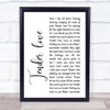 Kenny Thomas Tender love White Script Song Lyric Print