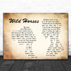 The Rolling Stones Wild Horses Man Lady Couple Song Lyric Music Wall Art Print