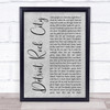 Kiss Detroit Rock City Grey Rustic Script Song Lyric Print