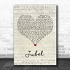 Klingande Jubel Script Heart Song Lyric Print