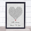 Kodaline All Comes Down To You Grey Heart Song Lyric Print