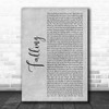 Krept & Konan Falling Grey Rustic Script Song Lyric Print