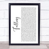 Krept & Konan Falling White Script Song Lyric Print