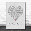 Kylie Minogue I Believe In You Grey Heart Song Lyric Print