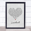 Kylie Minogue Loveboat Grey Heart Song Lyric Print