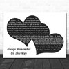 Lady Gaga Always Remember Us This Way Landscape Black & White Two Hearts Song Lyric Print