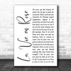 Lady Gaga La Vie en Rose White Script Song Lyric Print