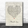 Led Zeppelin Thank You Script Heart Song Lyric Print