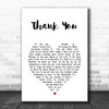 Led Zeppelin Thank You White Heart Song Lyric Print