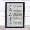 Leeds United AFC Marching On Together Grey Rustic Script Song Lyric Print