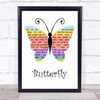 Lenny Kravitz Butterfly Rainbow Butterfly Song Lyric Print
