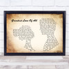 Whitney Houston Greatest Love Of All Man Lady Couple Song Lyric Music Wall Art Print
