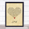 Lil XXEL LMK Vintage Heart Song Lyric Print