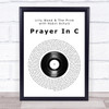 Lilly Wood & The Prick with Robin Schulz Prayer In C Vinyl Record Song Lyric Print