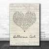 Lionel Richie Ballerina Girl Script Heart Song Lyric Print